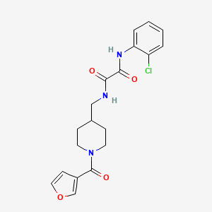 molecular formula C19H20ClN3O4 B2687295 N1-(2-chlorophenyl)-N2-((1-(furan-3-carbonyl)piperidin-4-yl)methyl)oxalamide CAS No. 1396877-79-4