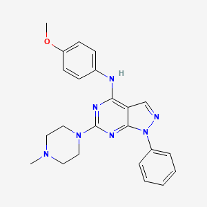 molecular formula C23H25N7O B2687296 N-(4-methoxyphenyl)-6-(4-methylpiperazin-1-yl)-1-phenyl-1H-pyrazolo[3,4-d]pyrimidin-4-amine CAS No. 946289-61-8