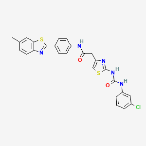 2-(2-(3-(3-chlorophenyl)ureido)thiazol-4-yl)-N-(4-(6-methylbenzo[d]thiazol-2-yl)phenyl)acetamide