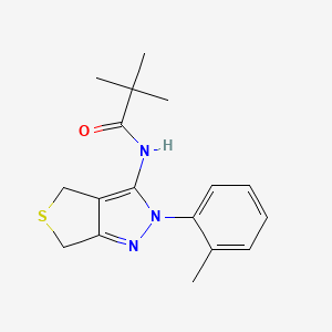 molecular formula C17H21N3OS B2687309 N-(2-(o-tolyl)-4,6-dihydro-2H-thieno[3,4-c]pyrazol-3-yl)pivalamide CAS No. 361172-53-4