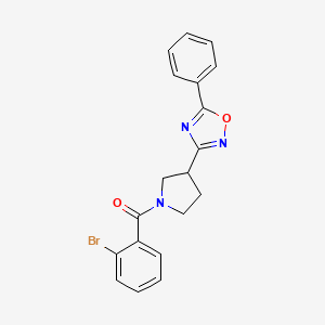 (2-Bromophenyl)(3-(5-phenyl-1,2,4-oxadiazol-3-yl)pyrrolidin-1-yl)methanone