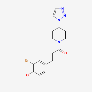 molecular formula C17H21BrN4O2 B2687334 1-(4-(1H-1,2,3-triazol-1-yl)piperidin-1-yl)-3-(3-bromo-4-methoxyphenyl)propan-1-one CAS No. 1798637-94-1