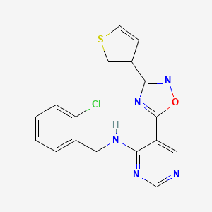 N-(2-chlorobenzyl)-5-(3-(thiophen-3-yl)-1,2,4-oxadiazol-5-yl)pyrimidin-4-amine