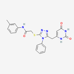 molecular formula C22H20N6O3S B2687336 2-((5-((2,6-二氧代-1,2,3,6-四氢嘧啶-4-基)甲基)-4-苯基-4H-1,2,4-三唑-3-基)硫)-N-(间甲苯基)乙酰胺 CAS No. 852046-62-9