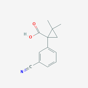 molecular formula C13H13NO2 B2687338 1-(3-Cyanophenyl)-2,2-dimethylcyclopropane-1-carboxylic acid CAS No. 2228233-09-6