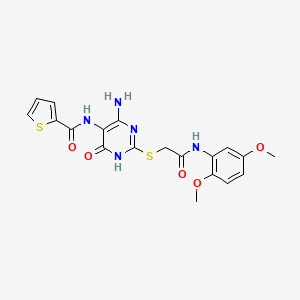 N-(4-amino-2-((2-((2,5-dimethoxyphenyl)amino)-2-oxoethyl)thio)-6-oxo-1,6-dihydropyrimidin-5-yl)thiophene-2-carboxamide