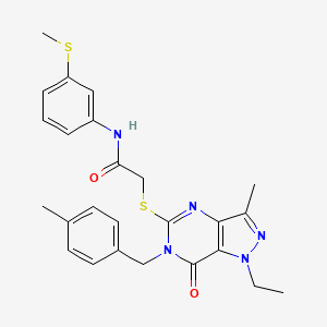 2-((1-ethyl-3-methyl-6-(4-methylbenzyl)-7-oxo-6,7-dihydro-1H-pyrazolo[4,3-d]pyrimidin-5-yl)thio)-N-(3-(methylthio)phenyl)acetamide