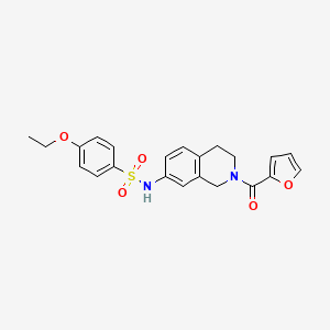 molecular formula C22H22N2O5S B2687349 4-ethoxy-N-(2-(furan-2-carbonyl)-1,2,3,4-tetrahydroisoquinolin-7-yl)benzenesulfonamide CAS No. 955723-20-3