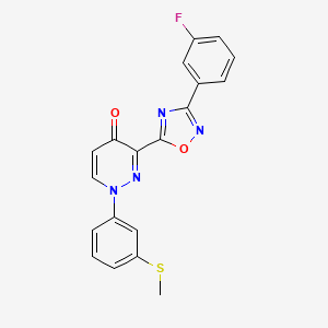 3-[3-(3-Fluorophenyl)-1,2,4-oxadiazol-5-yl]-1-(3-methylsulfanylphenyl)pyridazin-4-one