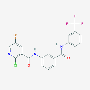 5-bromo-2-chloro-N-(3-{[3-(trifluoromethyl)phenyl]carbamoyl}phenyl)pyridine-3-carboxamide