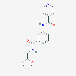 molecular formula C18H19N3O3 B268736 N-(3-{[(tetrahydro-2-furanylmethyl)amino]carbonyl}phenyl)isonicotinamide 