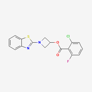 molecular formula C17H12ClFN2O2S B2687366 1-(Benzo[d]thiazol-2-yl)azetidin-3-yl 2-chloro-6-fluorobenzoate CAS No. 1396627-17-0