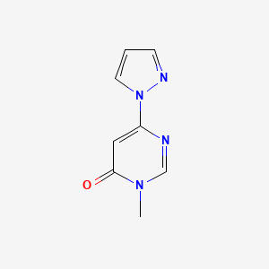 molecular formula C8H8N4O B2687369 3-methyl-6-(1H-pyrazol-1-yl)-3,4-dihydropyrimidin-4-one CAS No. 2309712-55-6