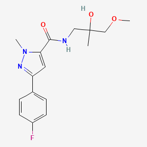 molecular formula C16H20FN3O3 B2687370 3-(4-fluorophenyl)-N-(2-hydroxy-3-methoxy-2-methylpropyl)-1-methyl-1H-pyrazole-5-carboxamide CAS No. 1396637-57-2