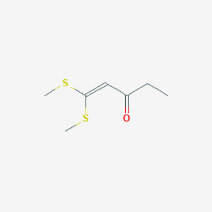 molecular formula C7H12OS2 B2687372 1,1-Bis(methylsulfanyl)pent-1-en-3-one CAS No. 128032-13-3