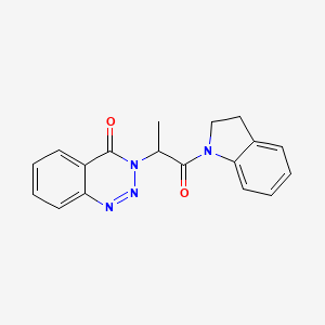 molecular formula C18H16N4O2 B2687373 3-(1-(indolin-1-yl)-1-oxopropan-2-yl)benzo[d][1,2,3]triazin-4(3H)-one CAS No. 1235079-49-8