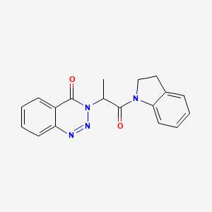 molecular formula C18H16N4O2 B2687373 3-(1-(吲哚啉-1-基)-1-氧代丙酮-2-基)苯并[d][1,2,3]三唑-4(3H)-酮 CAS No. 1235079-49-8