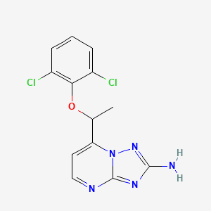 molecular formula C13H11Cl2N5O B2687375 7-[1-(2,6-Dichlorophenoxy)ethyl]-[1,2,4]triazolo[1,5-a]pyrimidin-2-amine CAS No. 477865-30-8