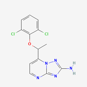 molecular formula C13H11Cl2N5O B2687375 7-[1-(2,6-二氯苯氧基)乙基]-[1,2,4]三唑并[1,5-a]嘧啶-2-胺 CAS No. 477865-30-8