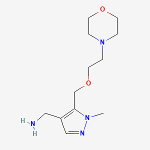 molecular formula C12H22N4O2 B2687381 [1-Methyl-5-(2-morpholin-4-ylethoxymethyl)pyrazol-4-yl]methanamine CAS No. 1883717-04-1