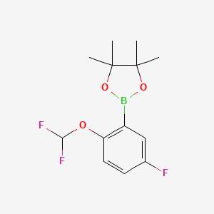 molecular formula C13H16BF3O3 B2687394 2-[2-(Difluoromethoxy)-5-fluorophenyl]-4,4,5,5-tetramethyl-1,3,2-dioxaborolane CAS No. 1417301-27-9