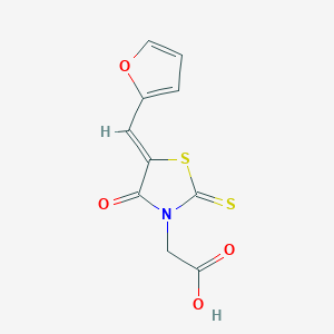 molecular formula C10H7NO4S2 B2687398 (Z)-2-(5-(furan-2-ylmethylene)-4-oxo-2-thioxothiazolidin-3-yl)acetic acid CAS No. 1427537-87-8