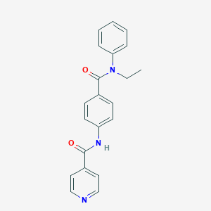 molecular formula C21H19N3O2 B268740 N-(4-{[ethyl(phenyl)amino]carbonyl}phenyl)isonicotinamide 