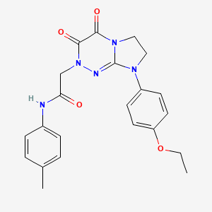 molecular formula C22H23N5O4 B2687414 2-(8-(4-乙氧苯基)-3,4-二氧代-3,4,7,8-四氢咪唑并[2,1-c][1,2,4]三唑-2(6H)-基)-N-(对甲苯基)乙酰胺 CAS No. 941890-73-9