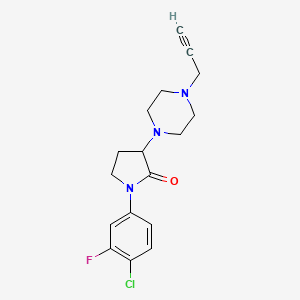 molecular formula C17H19ClFN3O B2687415 1-(4-氯-3-氟苯基)-3-(4-丙-2-炔基哌嗪-1-基)吡咯烷-2-酮 CAS No. 1465292-24-3