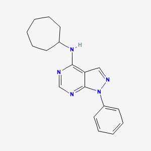 molecular formula C18H21N5 B2687416 N-cycloheptyl-1-phenyl-1H-pyrazolo[3,4-d]pyrimidin-4-amine CAS No. 393820-08-1