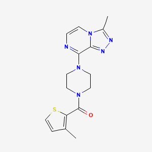 molecular formula C16H18N6OS B2687419 (4-(3-甲基-[1,2,4]噁二唑-4-基)哌嗪-1-基)(3-甲基硫代苯-2-基)甲酮 CAS No. 2034348-88-2