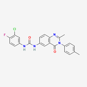 1-(3-Chloro-4-fluorophenyl)-3-(2-methyl-4-oxo-3-(p-tolyl)-3,4-dihydroquinazolin-6-yl)urea