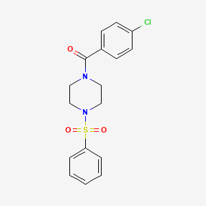 molecular formula C17H17ClN2O3S B2687425 (4-Chlorophenyl)(4-(phenylsulfonyl)piperazin-1-yl)methanone CAS No. 461421-77-2