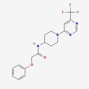 molecular formula C18H19F3N4O2 B2687427 2-phenoxy-N-{1-[6-(trifluoromethyl)pyrimidin-4-yl]piperidin-4-yl}acetamide CAS No. 1775452-41-9