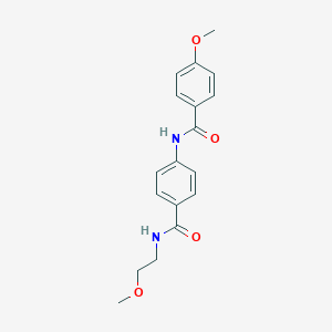 molecular formula C18H20N2O4 B268743 4-methoxy-N-(4-{[(2-methoxyethyl)amino]carbonyl}phenyl)benzamide 