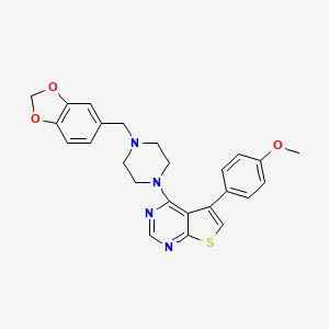 4-[4-(1,3-Benzodioxol-5-ylmethyl)piperazin-1-yl]-5-(4-methoxyphenyl)thieno[2,3-d]pyrimidine