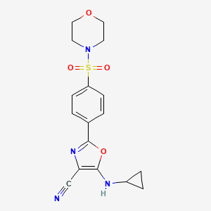 5-(Cyclopropylamino)-2-(4-(morpholinosulfonyl)phenyl)oxazole-4-carbonitrile