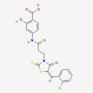 (E)-4-(3-(5-(2-chlorobenzylidene)-4-oxo-2-thioxothiazolidin-3-yl)propanamido)-2-hydroxybenzoic acid