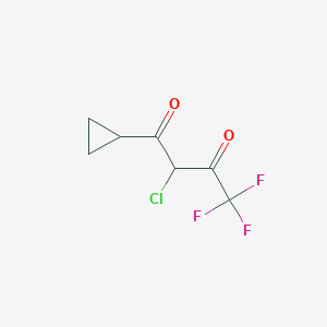 molecular formula C7H6ClF3O2 B2687451 2-Chloro-1-cyclopropyl-4,4,4-trifluorobutane-1,3-dione CAS No. 886494-04-8