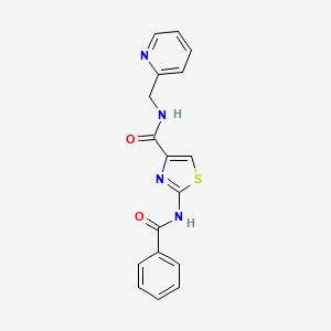 molecular formula C17H14N4O2S B2687452 2-benzamido-N-(pyridin-2-ylmethyl)thiazole-4-carboxamide CAS No. 941881-92-1