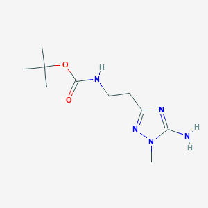 molecular formula C10H19N5O2 B2687456 叔丁基-N-[2-(5-氨基-1-甲基-1,2,4-三唑-3-基)乙基]氨基甲酸酯 CAS No. 2402829-75-6