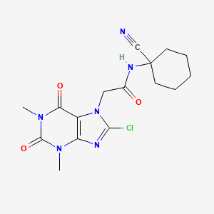 molecular formula C16H19ClN6O3 B2687459 2-(8-氯-1,3-二甲基-2,6-二氧嘧啶-7-基)-N-(1-氰基环己基)乙酰胺 CAS No. 1090980-00-9