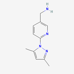 molecular formula C11H14N4 B2687465 [6-(3,5-二甲基-1H-吡唑-1-基)吡啶-3-基]甲胺 CAS No. 1052564-18-7