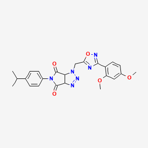 molecular formula C24H24N6O5 B2687468 1-((3-(2,4-dimethoxyphenyl)-1,2,4-oxadiazol-5-yl)methyl)-5-(4-isopropylphenyl)-1,6a-dihydropyrrolo[3,4-d][1,2,3]triazole-4,6(3aH,5H)-dione CAS No. 1171932-89-0