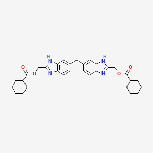 [6-[[2-(cyclohexanecarbonyloxymethyl)-3H-benzimidazol-5-yl]methyl]-1H-benzimidazol-2-yl]methyl cyclohexanecarboxylate