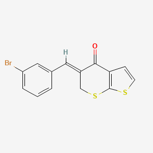 molecular formula C14H9BrOS2 B2687486 (5Z)-5-[(3-bromophenyl)methylidene]-4H,5H,6H-thieno[2,3-b]thiopyran-4-one CAS No. 478247-00-6