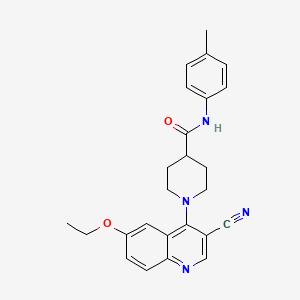 molecular formula C25H26N4O2 B2687488 1-(3-cyano-6-ethoxyquinolin-4-yl)-N-(4-methylphenyl)piperidine-4-carboxamide CAS No. 1226451-56-4