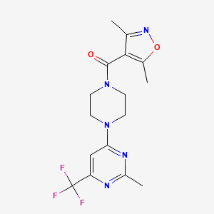 (3,5-Dimethylisoxazol-4-yl)(4-(2-methyl-6-(trifluoromethyl)pyrimidin-4-yl)piperazin-1-yl)methanone