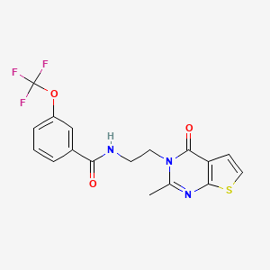 molecular formula C17H14F3N3O3S B2687499 N-(2-(2-methyl-4-oxothieno[2,3-d]pyrimidin-3(4H)-yl)ethyl)-3-(trifluoromethoxy)benzamide CAS No. 1903781-17-8