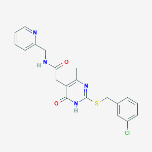 2-(2-((3-chlorobenzyl)thio)-4-methyl-6-oxo-1,6-dihydropyrimidin-5-yl)-N-(pyridin-2-ylmethyl)acetamide